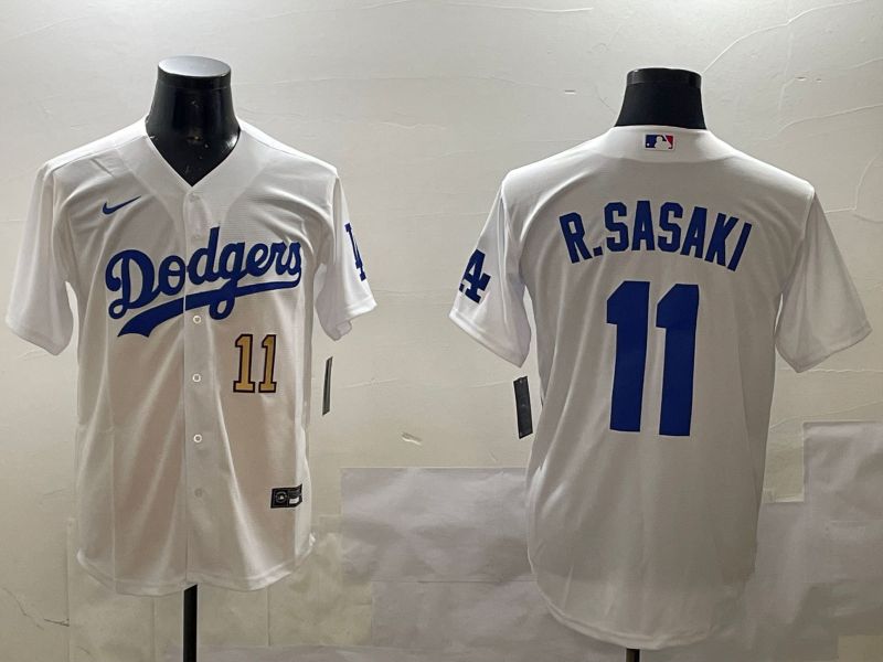 Men Los Angeles Dodgers 11 R.Sasaki White Game 2025 Nike MLB Jersey style 4